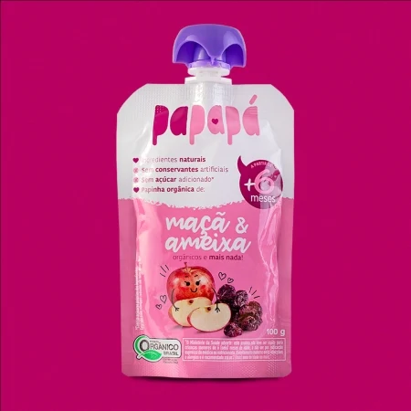 Papinha Papapá Orgânica de Maçã e Ameixa - 100g